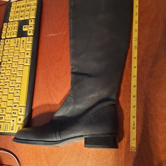 Nine West Women Nicolah Knee High Wide Calf Leather Boots Black Size 7 PreLoved - Picture 4 of 7